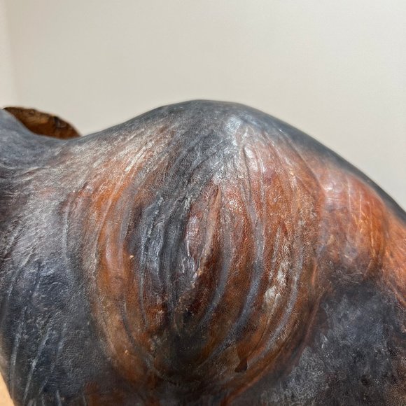 Vintage Leather Wrapped Elephant Table Top Sculpture - Picture 6 of 10